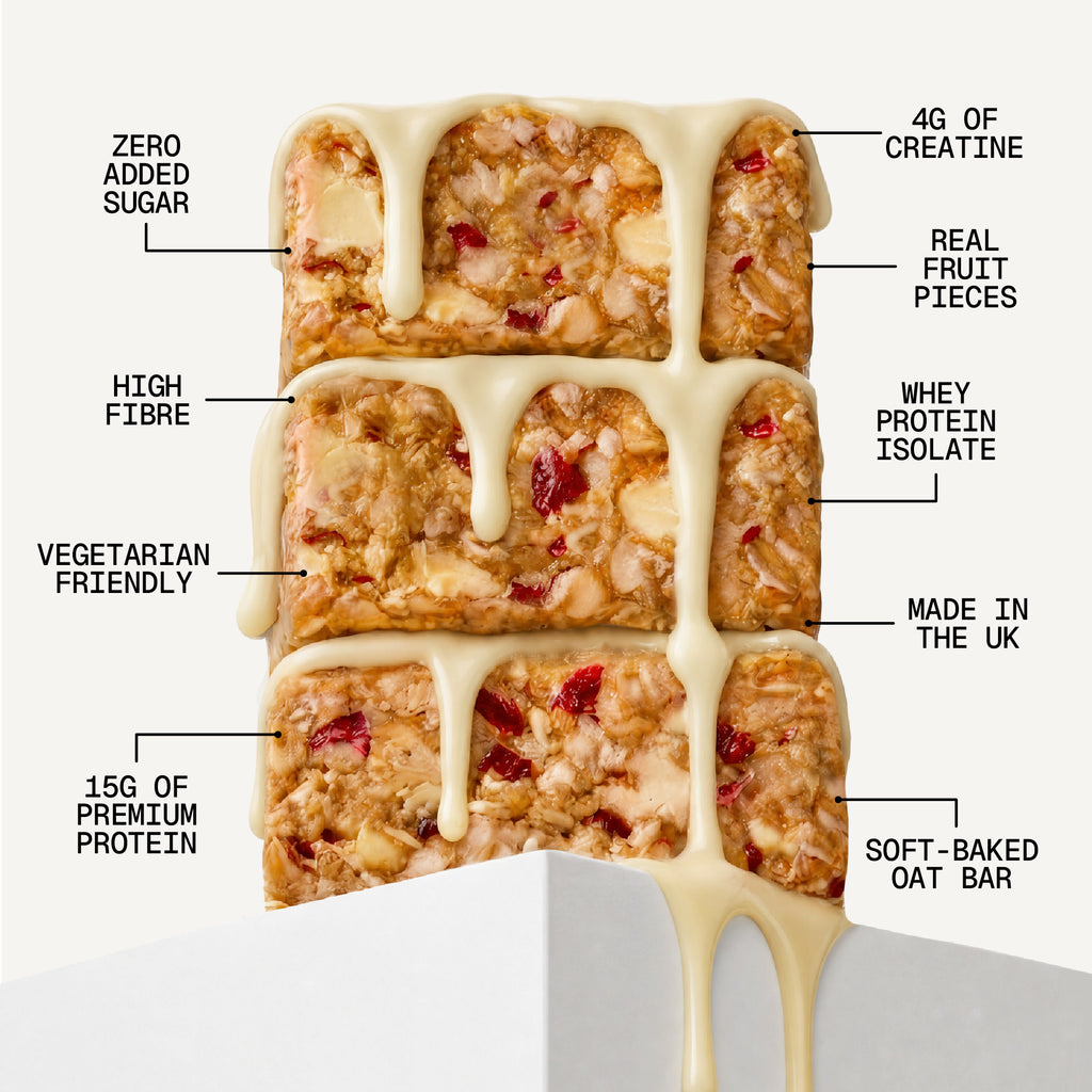 White Choc Raspberry Protein + Creatine Oat Bar (12 x 68g)