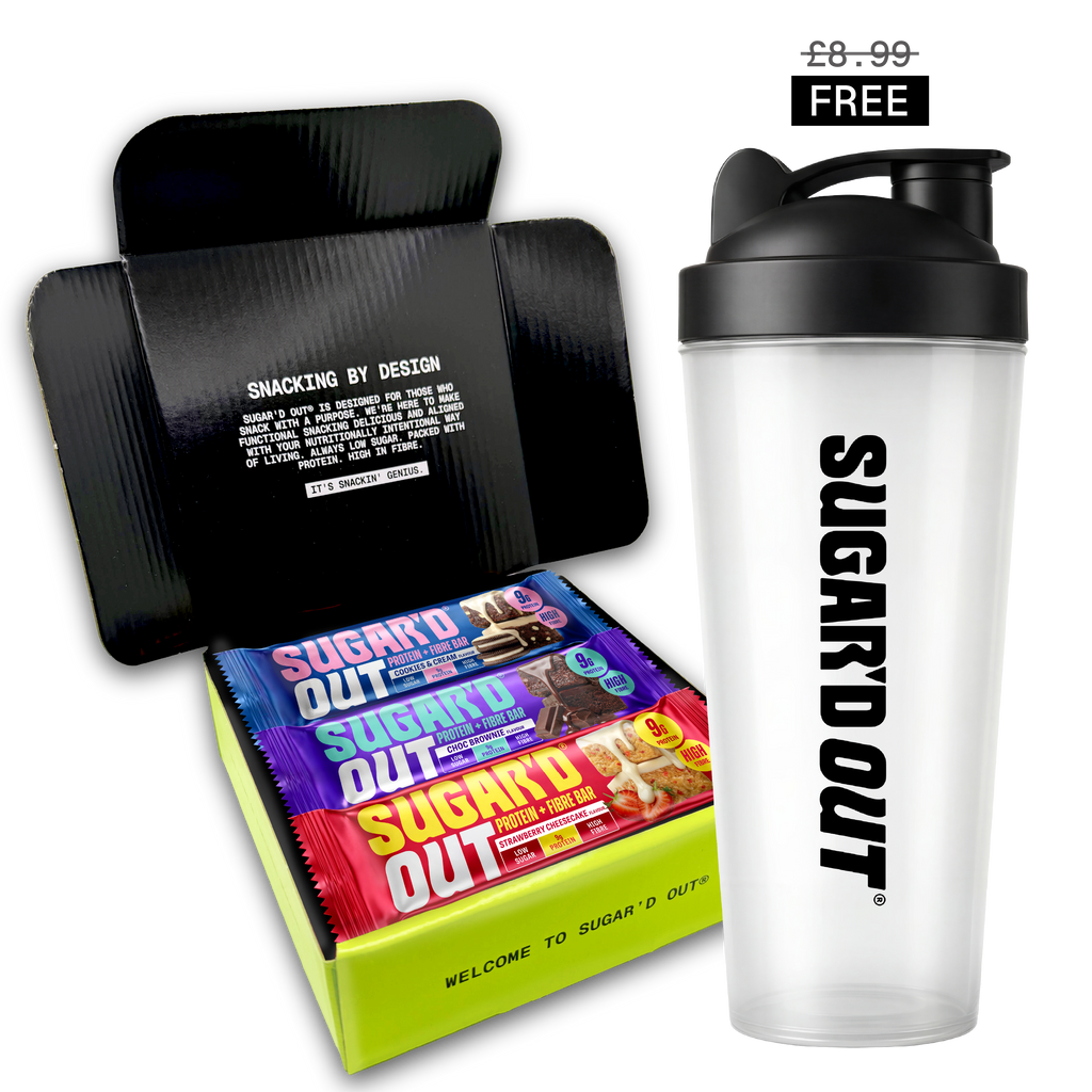 Protein + Fibre Flapjacks Mixed Variety Pack (6x62g) FREE Shaker Bundle