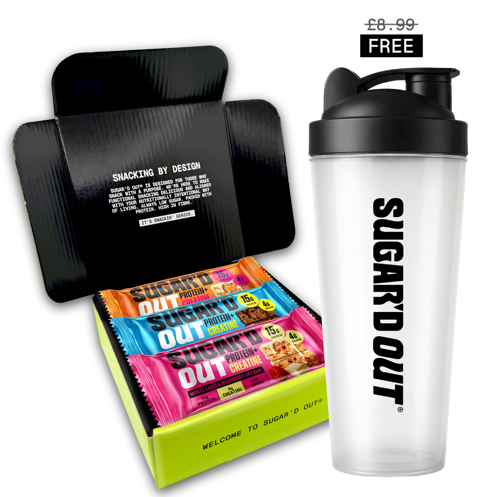 Protein + Creatine Flapjacks Mixed Variety Pack (6x68g) FREE Shaker Bundle