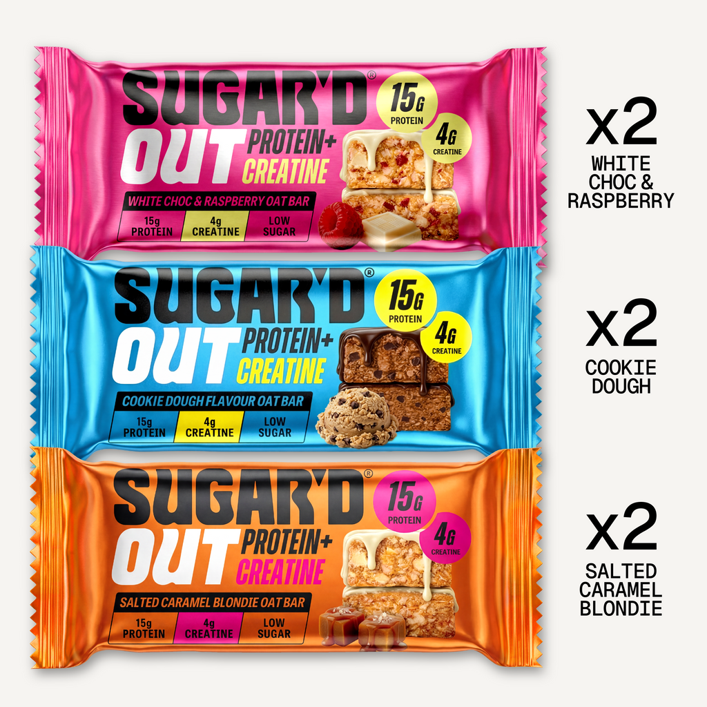 Protein + Creatine Flapjacks Mixed Variety Pack (6x68g) FREE Shaker Bundle