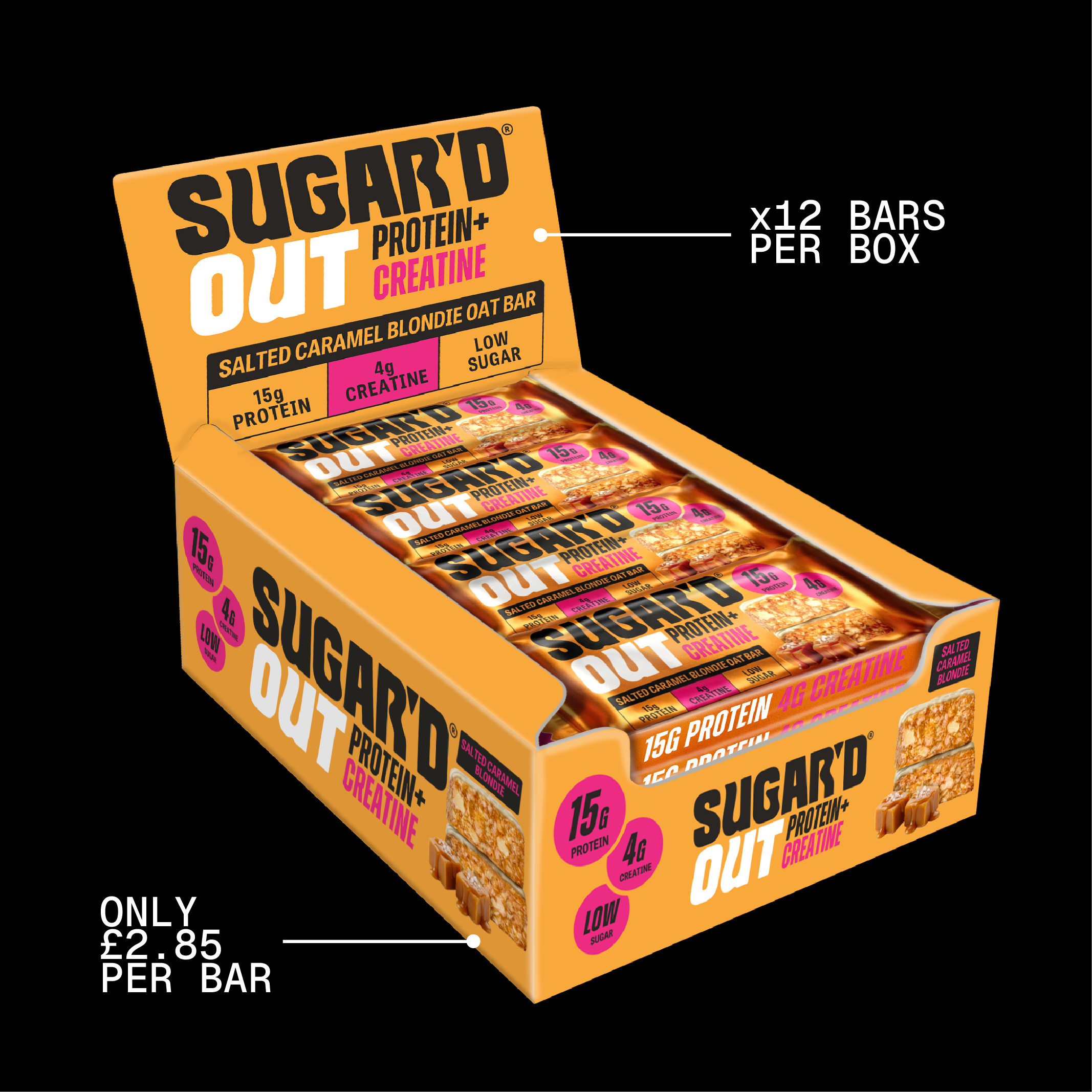 Salted Caramel Blondie Protein + Creatine Oat Bar (12 x 68g)