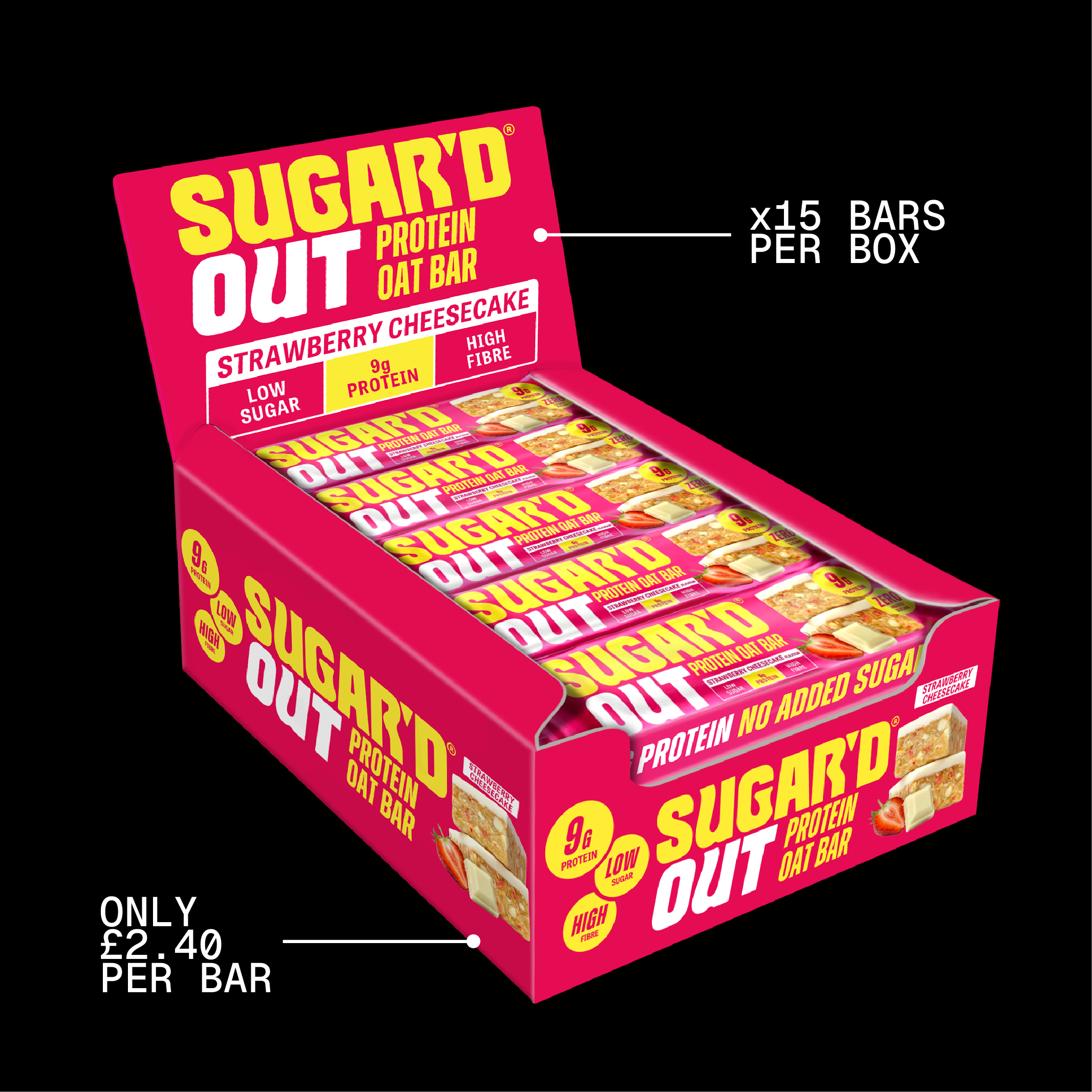 Strawberry Cheesecake Protein + Fibre Oat Bars (15 X 62g)