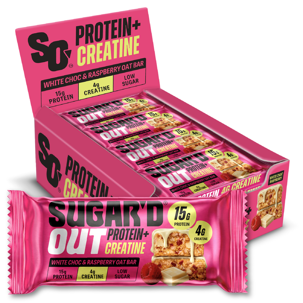 White Choc Raspberry Protein + Creatine Oat Bar (12 x 68g)